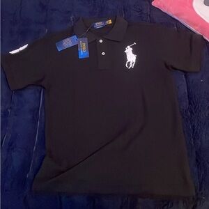 black and white ralph lauren polo shirt
